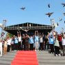 Launching pelepasan burung merpati di alun alun pancasila kebumen