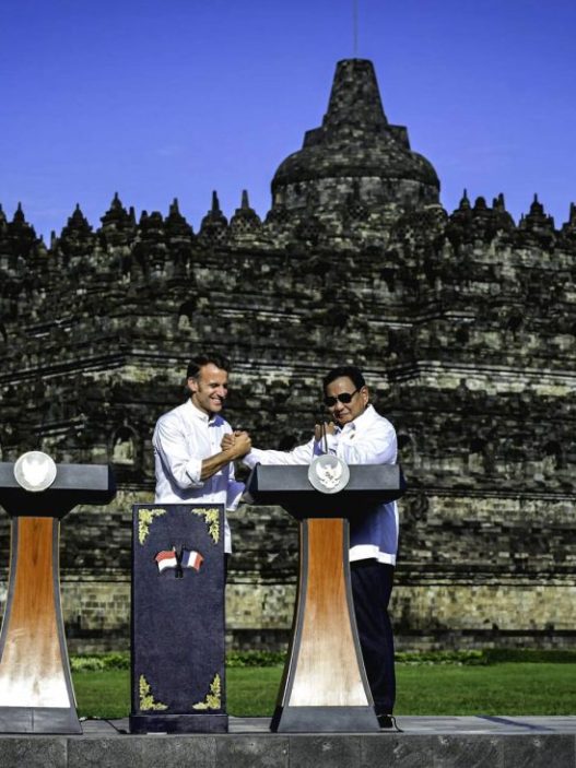Presiden macron kunjungi borobudur