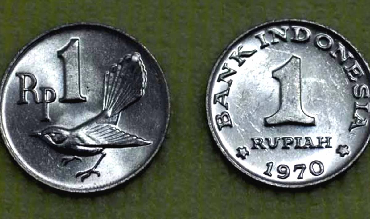 Uang koin 1 rupiah tahun 1970 bergambar burung garuda