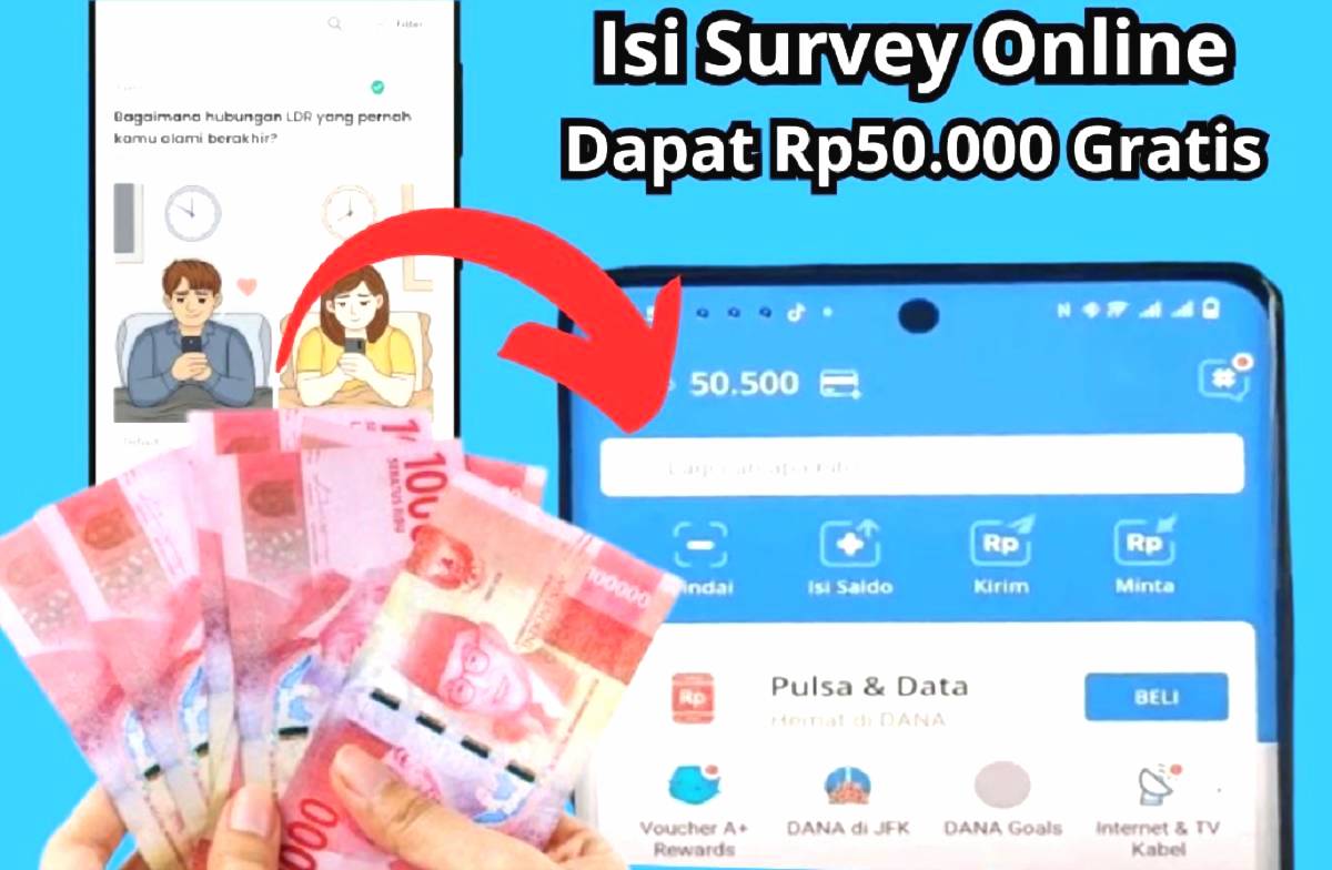 Isi survey online di aplikasi populix bisa dapat saldo dana rp50 ribu sekali main