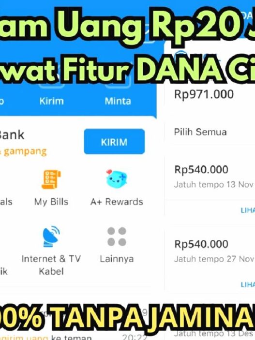 Aktifkan fitur dana cicil untuk pinjam uang darurat dengan limit hingga rp20 juta