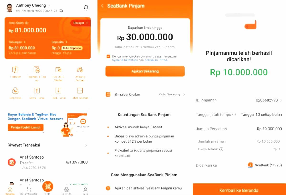 Layanan seabank pinjam