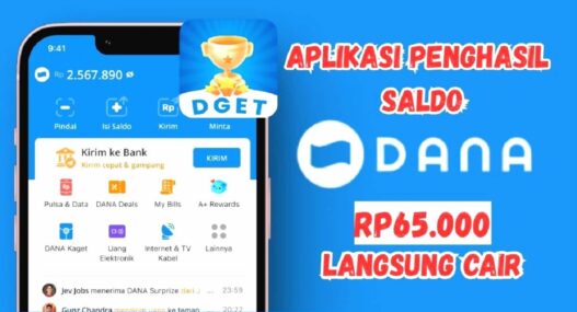 Saldo dana gratis dengan mengunduh aplikasi kuis dget
