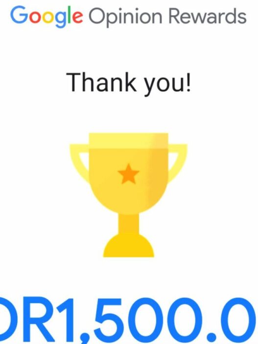 Tampilan aplikasi google opinion rewards yang bisa digunakan untuk mengumpulkan poin dan ditukar menjadi saldo dana