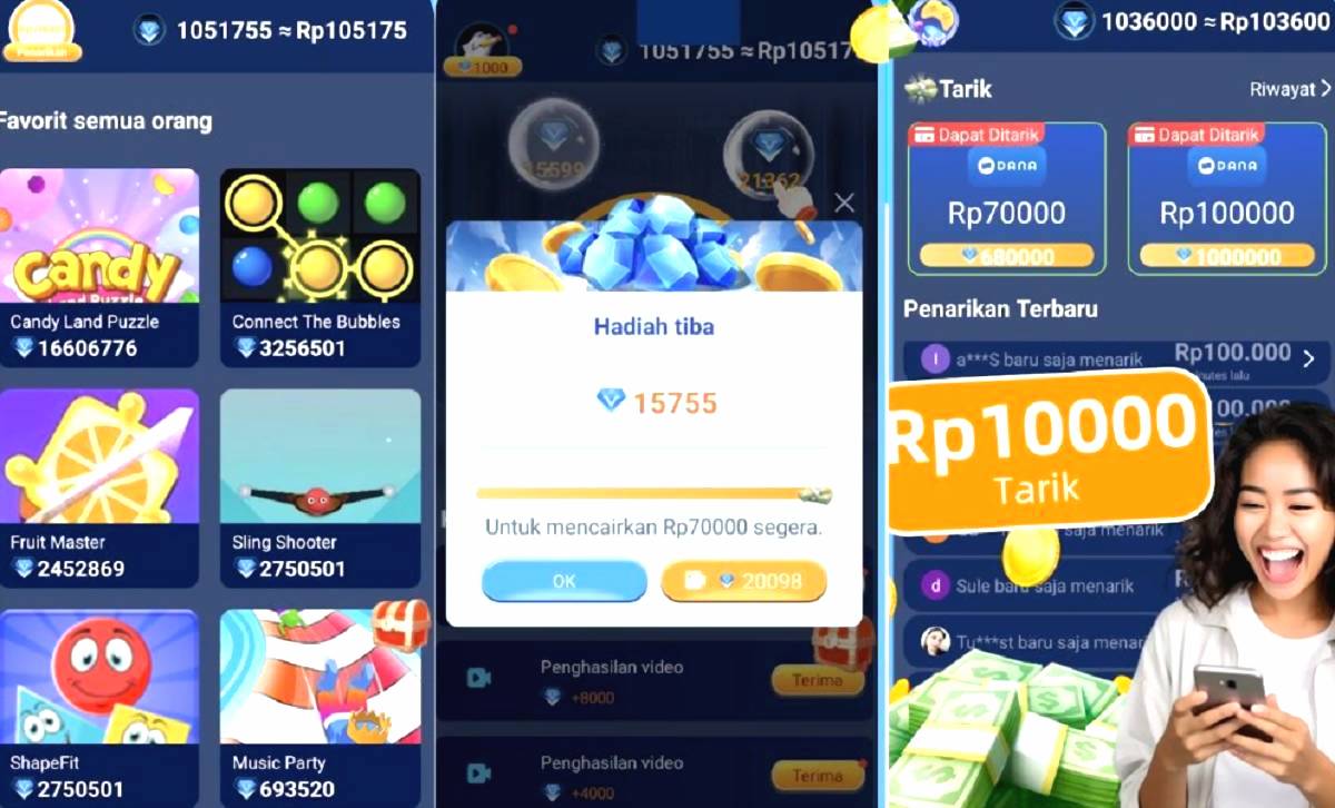 Tampilan aplikasi mini play