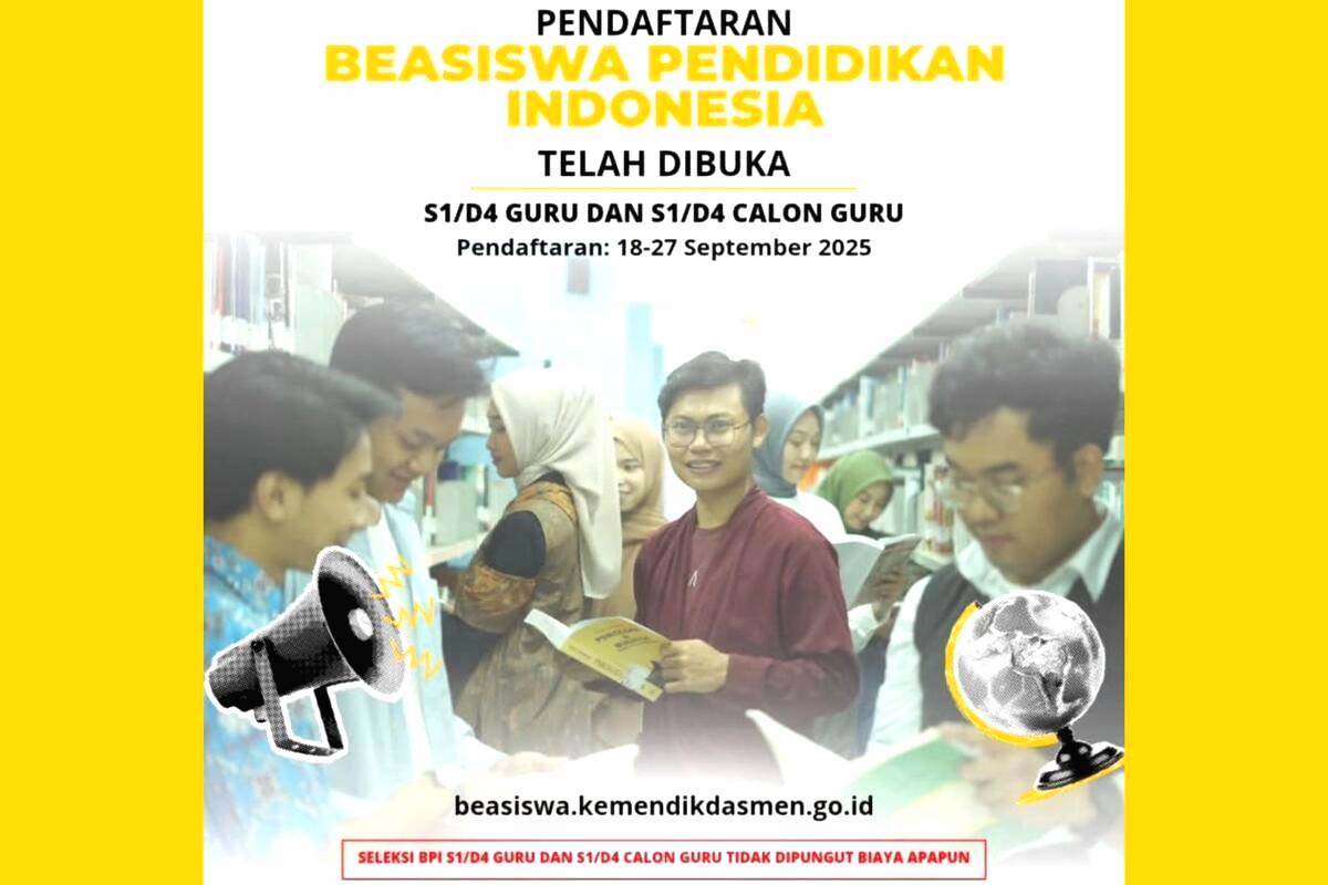 Beasiswa pendidikan indonesia 2025 menyasar guru dan calon guru