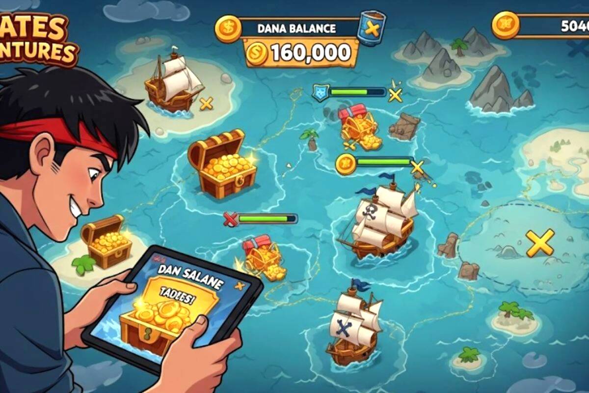 Tampilan misi di aplikasi pirates adventure