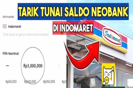 Tarik tunai saldo neobank di indomaret