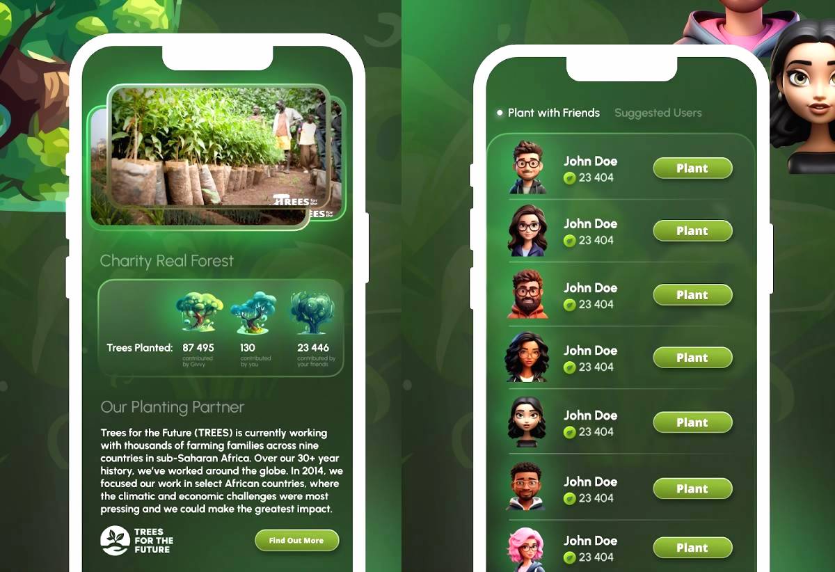 Tampilan layar aplikasi afk forest