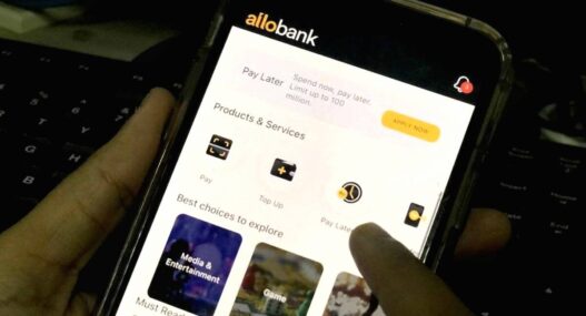 Interface aplikasi allo bank smartphone