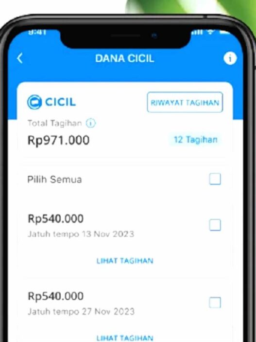 Pinjam uang melalui fitur dana cicil di aplikasi dana