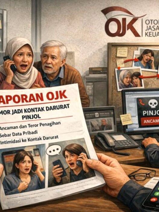 Ilustrasi laporan OJK saat nomor jadi kontak darurat pinjoll