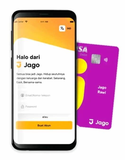 Tampilan aplikasi bank jago dompet digital