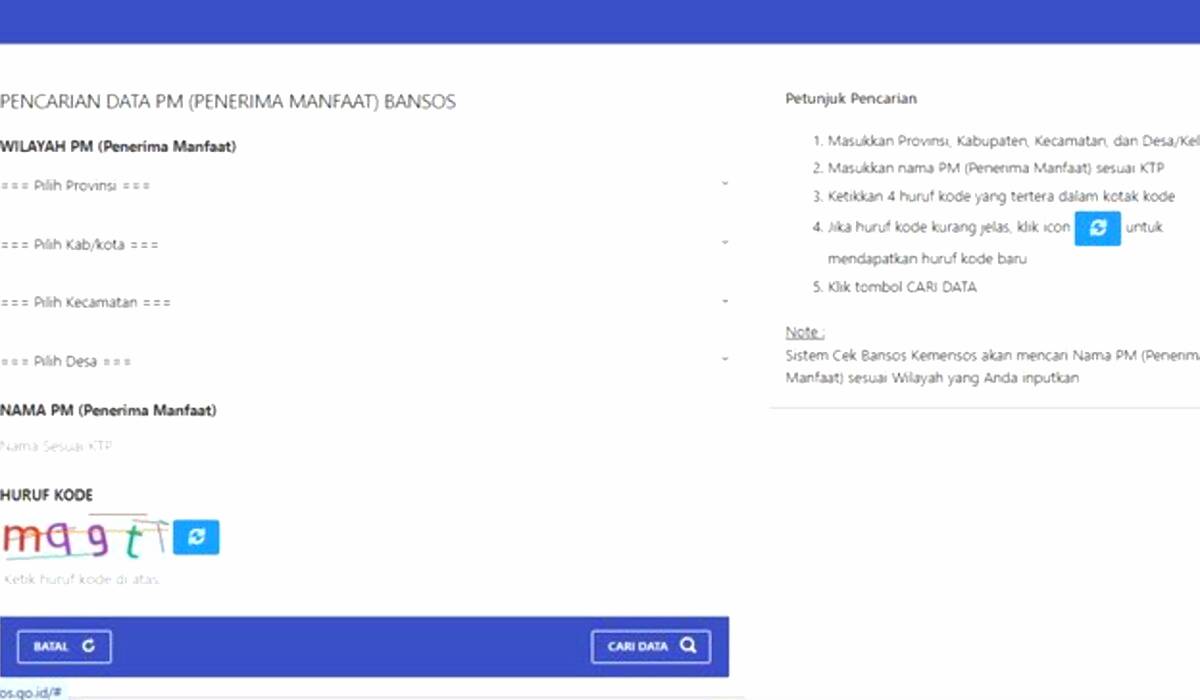 Cek Bansos Kemensos