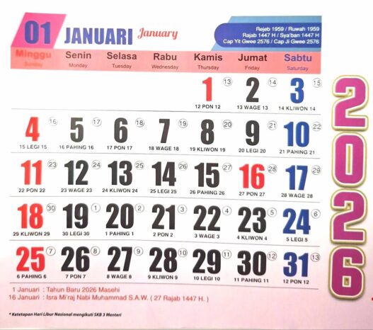 Kalender januari