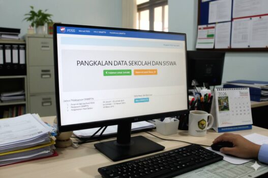 Operator sekolah sedang mengisi PDSS SNPMB