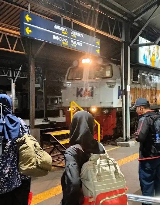 Orang mudik kereta