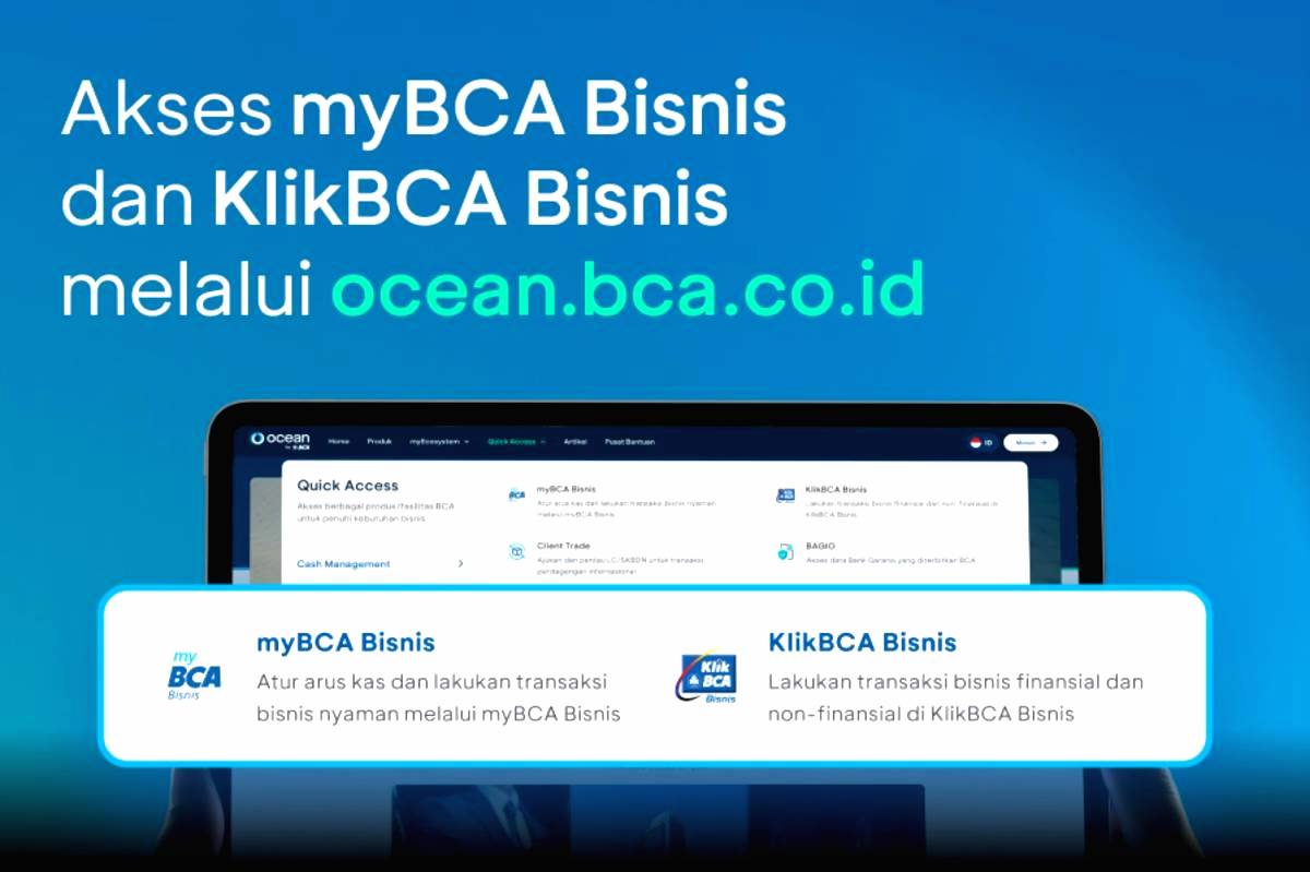 Tampilan portal ocean by bca bisnis.