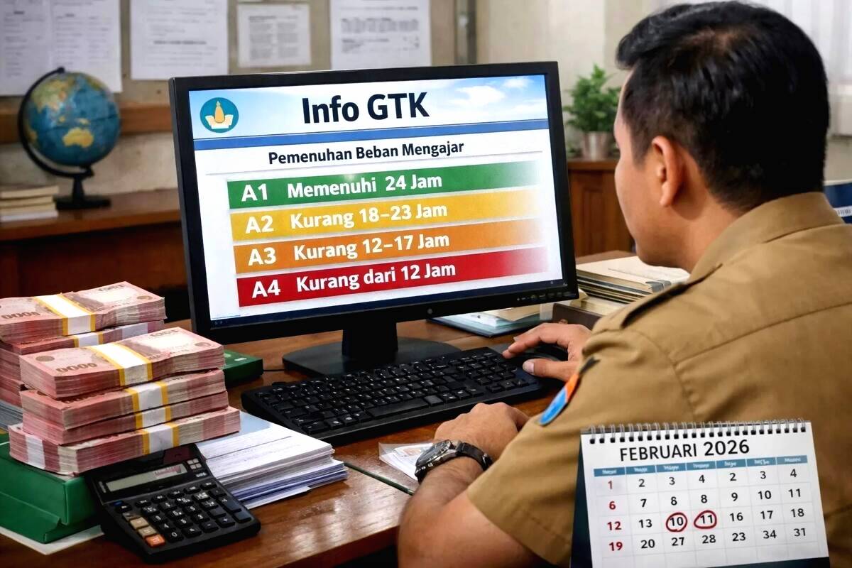 Kode A1 A4 di Info GTK Menunjukkan Jumlah Beban Mengajar Guru yang Menentukan Waktu Pencairan TPG