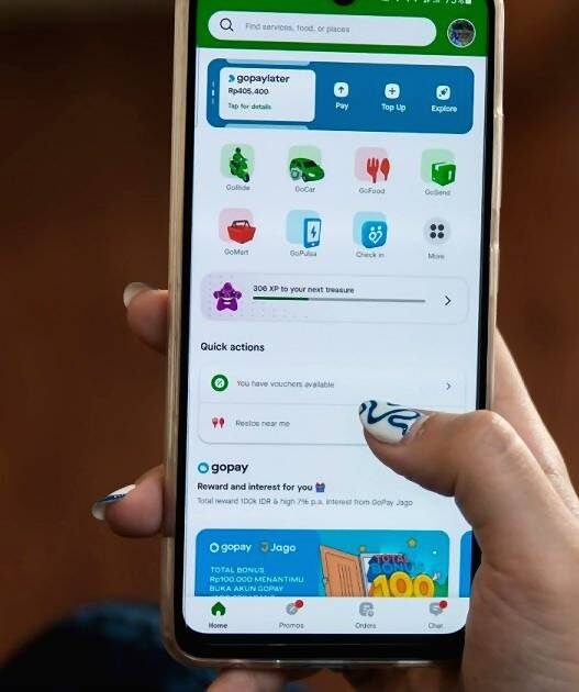 Tampilan apk gopay