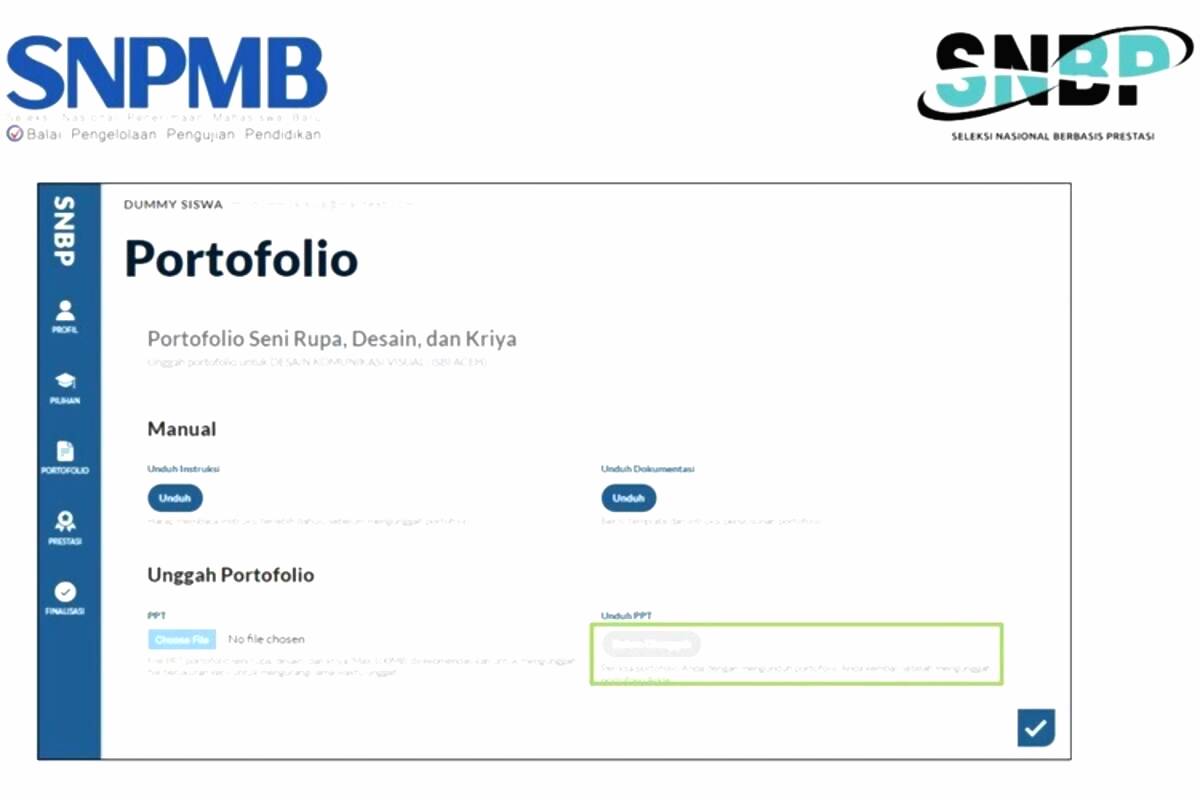 Terdapat 11 Jenis Portofolio yang Templatenya Bisa Diunduh di Website SNPMB Resmi