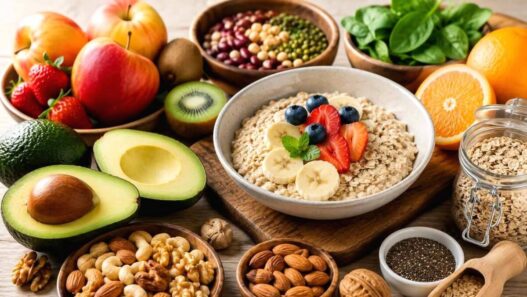 Buah, oatmeal, dan kacang kacangan jadi pilihan sehat untuk membantu menjaga kolesterol tetap normal dan jantung lebih sehatT