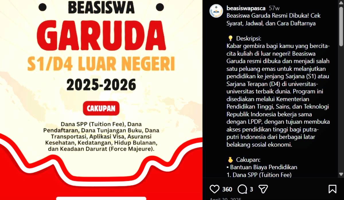 Beasiswa Garuda S1