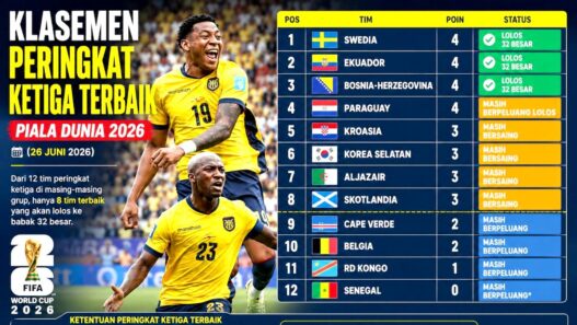 Tiga Tim Lolos 32 Besar