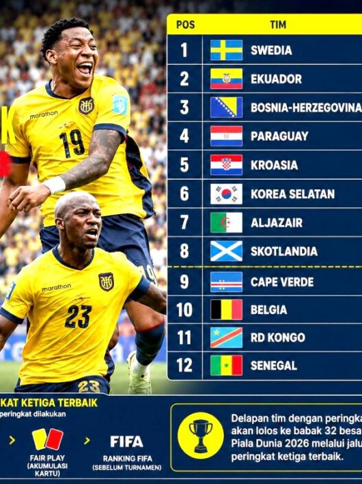 Tiga Tim Lolos 32 Besar