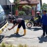 Truk Boks Terperosok di Galian Kabel