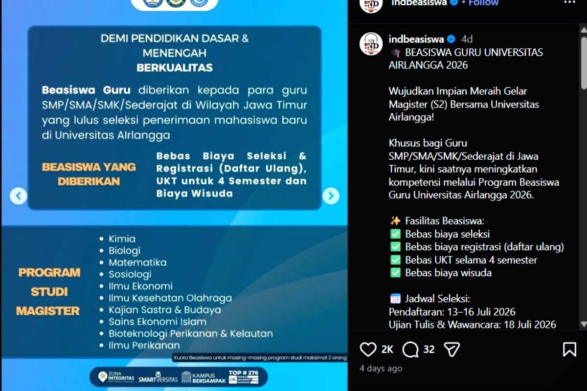 Beasiswa Guru Unair