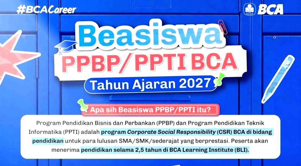 Beasiswa PPBP dan PPTI BCA