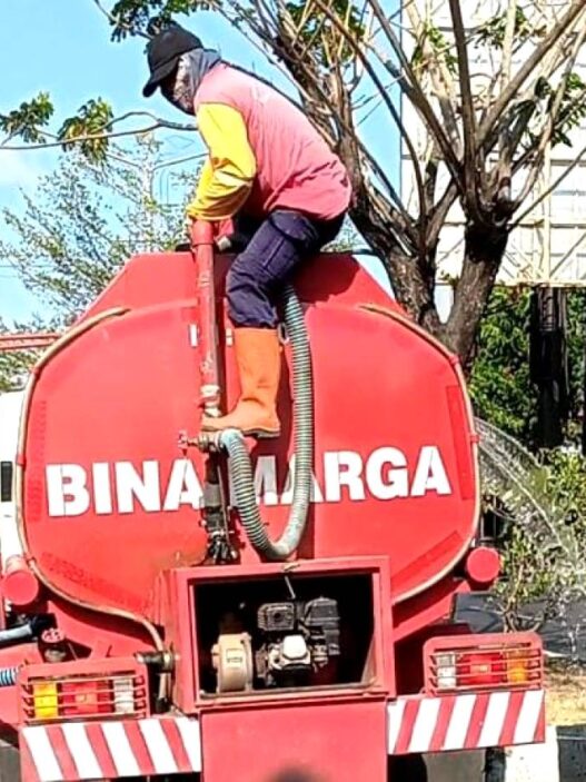 Tanaman Median Jalan Mulai Mengering