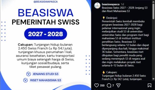 Beasiswa Pemerintah Swiss