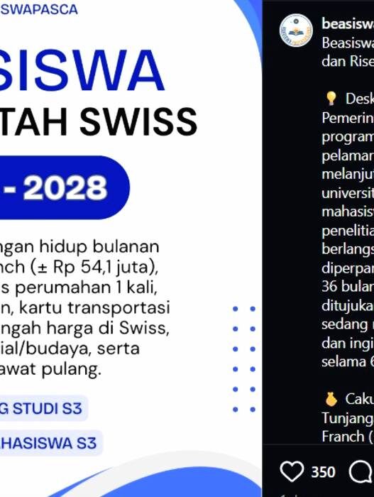 Beasiswa Pemerintah Swiss