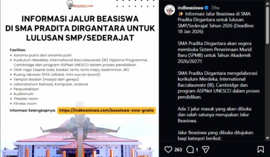 Beasiswa SMA Pradita Dirgantara