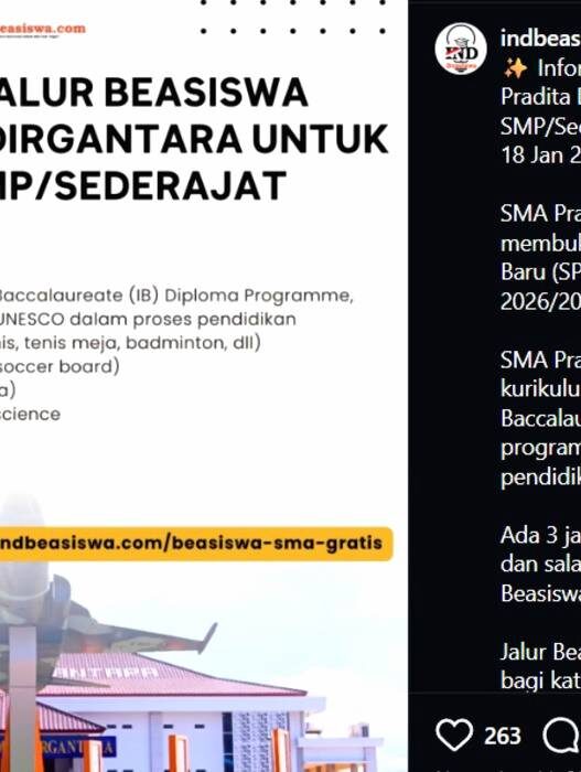 Beasiswa SMA Pradita Dirgantara
