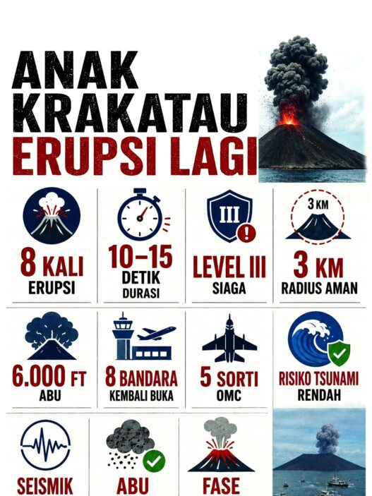 Anak Krakatau Kembali Erupsif