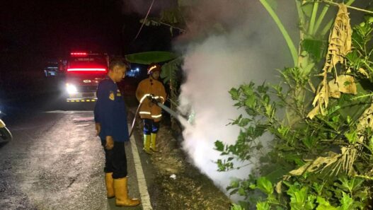 Lahan Depan SMPN 2 Kutasari Terbakar