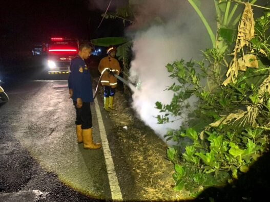 Lahan Depan SMPN 2 Kutasari Terbakar