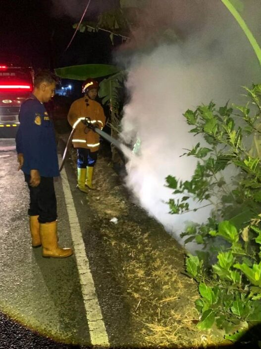 Lahan Depan SMPN 2 Kutasari Terbakar